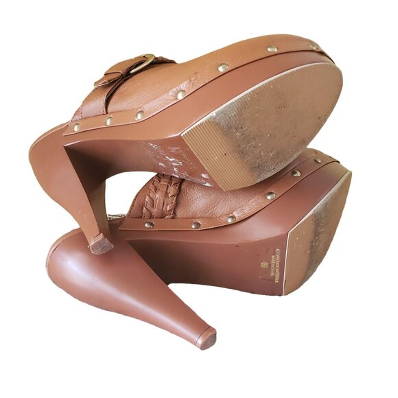 Charles Tan Leather Albert Platform Clogs sz 8.5 - Picture 6 of 8